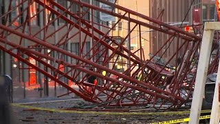 Watch New video of NYC crane collapse [upl. by Aihsyt]