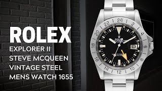 Rolex Explorer II Steve Mcqueen Vintage Steel Mens Watch 1655 Review  SwissWatchExpo [upl. by Bahr]