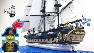 Lego pirate ship MOC  quot La Grenouille quot The Bluecoat Frigate Speed Build [upl. by Fredie736]