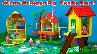 3 Casas da Peppa Pig lindas Escolha 1 e vamos brincar peppapig brincadeira brinquedos [upl. by Oznarol]