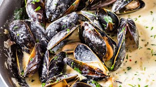 MUSSELS In AMAZING Tarragon CREAM SAUCE [upl. by Carver]