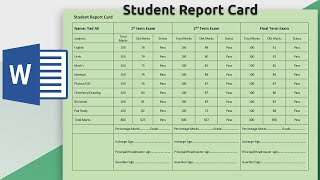 How to create Student Report Card in Ms word 2019  Making Result Report Card in Microsoft word [upl. by Lareine136]