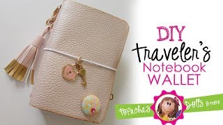 DIY Easy Travelers Notebook Wallet  Faux Leather amp Scrapbook paper  No Sew [upl. by Odilia]