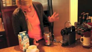 Nespresso Aeroccino Plus Frother Review Frothing Almond Milk [upl. by Adrienne749]