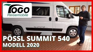 ❤️ KOMPAKT SCHWENKBAD HECKBETT Pössl Summit 540  Modell 2020  TOGO REISEMOBILE [upl. by Ecart250]