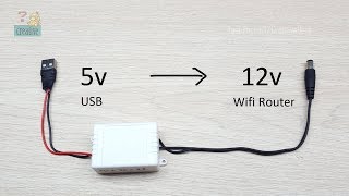 Making DC 5V TO 12V  USB to DC 5521mm Cable  Power Supply Module for Wifi Router mobile power [upl. by Sellig489]