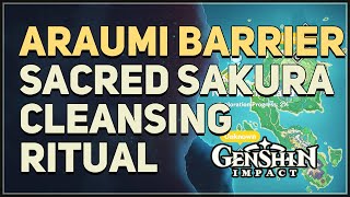 Araumi Barrier Sacred Sakura Cleansing Ritual Puzzle Genshin Impact [upl. by Rego]