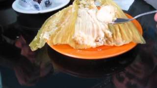 Traditional Ecuadorian Food Were Eating a Humita in a Panaderia [upl. by Sinnek]