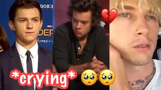 Celebrities holding back tears during interviews [upl. by Cinom]