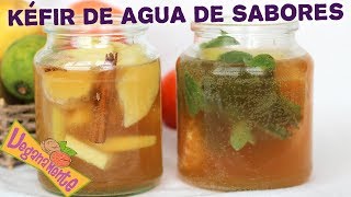 KÉFIR DE AGUA de SABORES 2 Recetas Fáciles  Veganamente [upl. by Ainigriv]