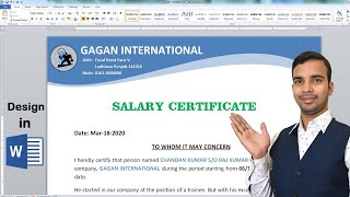 Salary Certificate Design and limited company letterhead format Design in Microsoft word [upl. by Ozmo918]