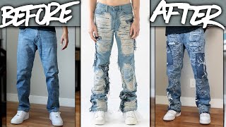 DIY  Custom WhoDecidesWar FULLY DISTRESSED Denim Jeans  JULIUS [upl. by Ode421]