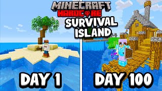 I Survived 100 Days on a SURVIVAL ISLAND in Minecraft Hardcore [upl. by Yanttirb]