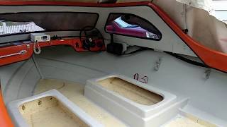 Repainting Boat Interior  Fibreglass cleaning priming and painting [upl. by Xirtaeb]