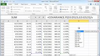 Calculating stock beta using Excel [upl. by Zerelda]