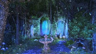 Enchanted Forest Night Ambience 10 hours ✨🌲 Mystical atmosphere nature sounds amp occasional rain [upl. by Oironoh]