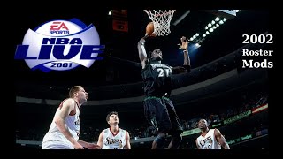 2002 76ers vs Timberwolves  NBA Live 2001 Modded [upl. by Aitnas]