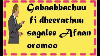 Gabaabbachuu fi Dheerachuu sagalee Afaan oromoo [upl. by Meraree]